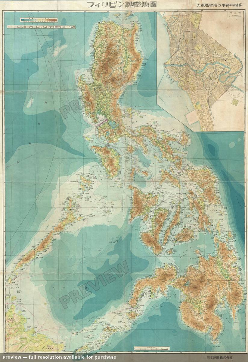 Antique map: Philippines 2, 1944, 1944