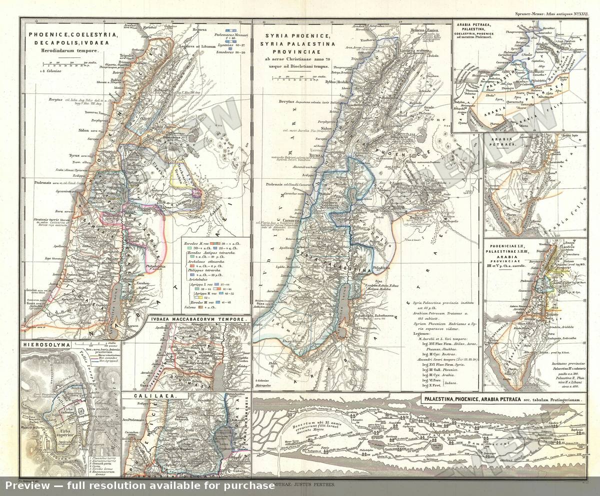 Antique map: Phoenice, 1865