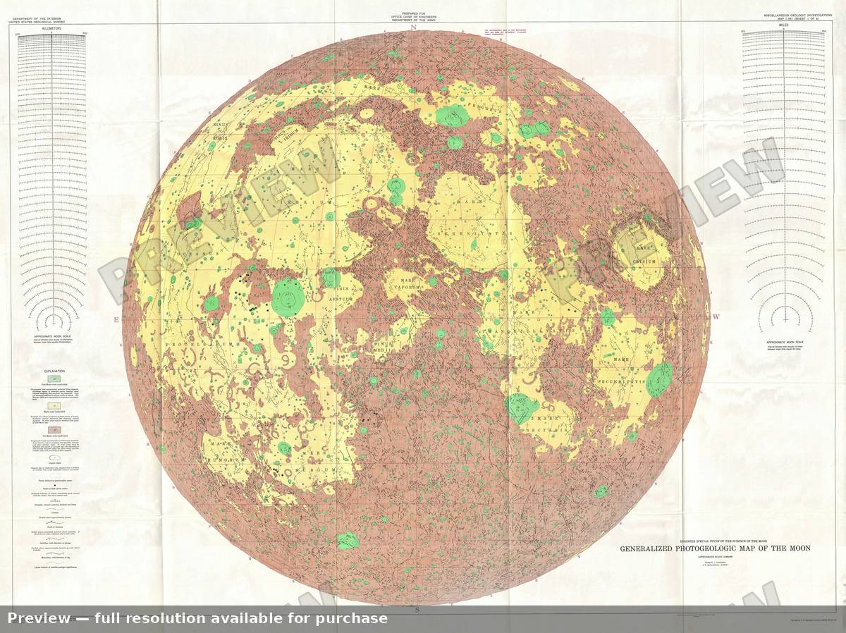 Antique map: Photogeologic Moon, 1961