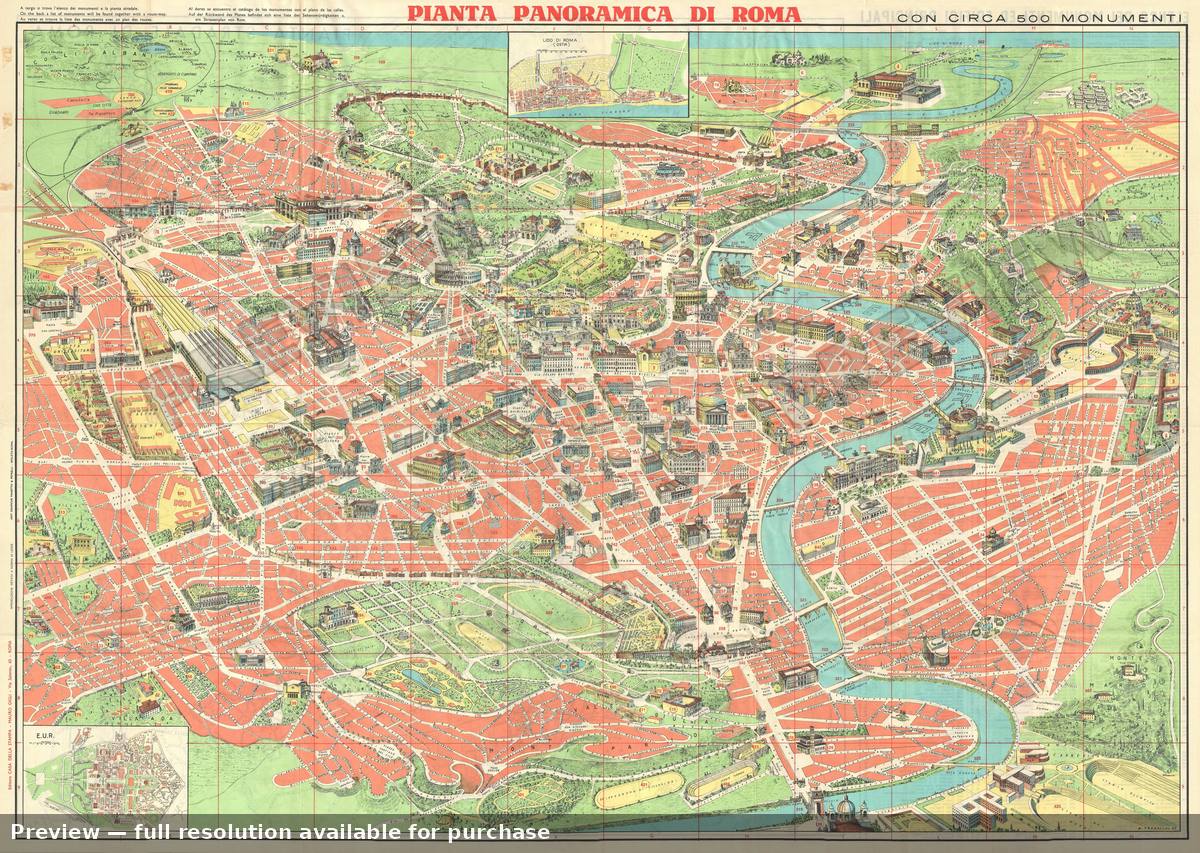 Antique map: Pianta Roma 2, 1960