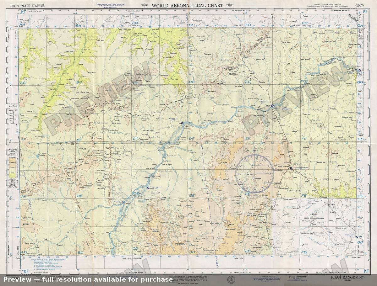 Antique map: Piaui Range, 1955, 1955
