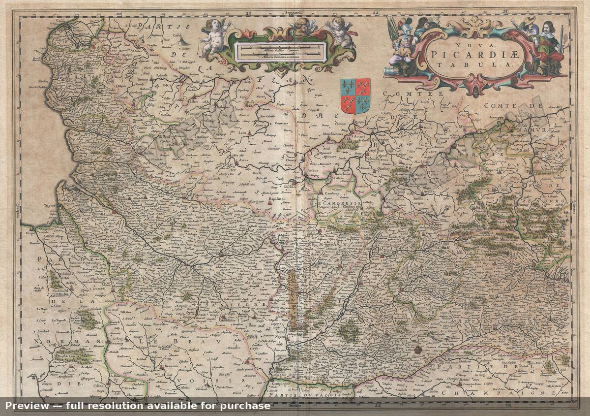 Antique map: Picardiae, 1660