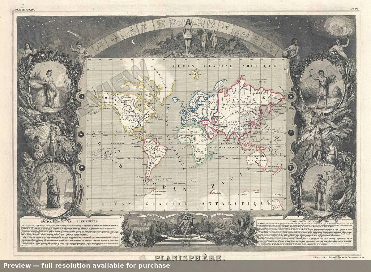 Antique map: Planisphere 2, 1853