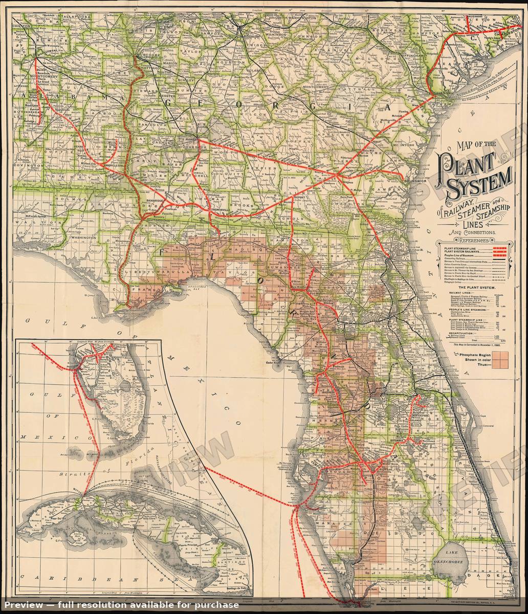 Antique map: Plant System, 1893, 1893