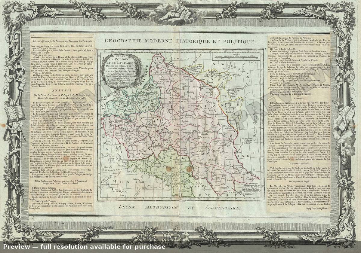 Antique map: Poland, 1790