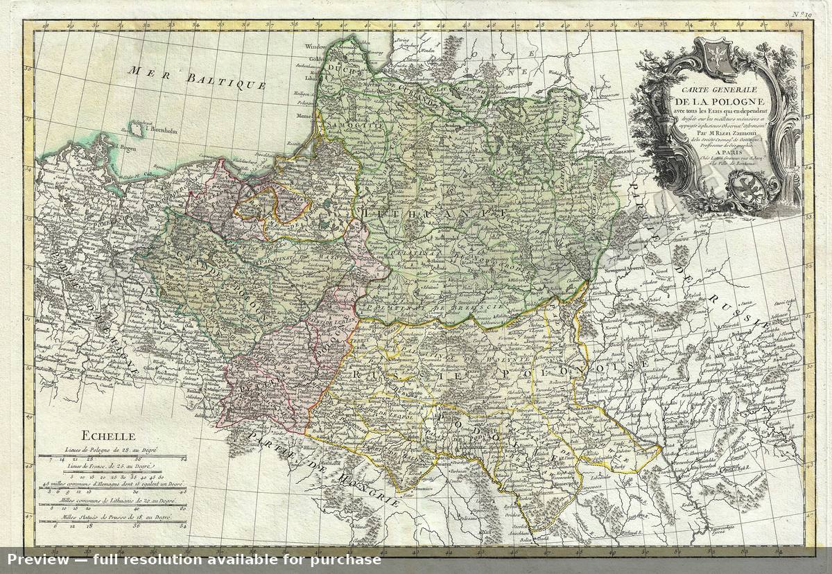 Antique map: Poland, 1762, 1762