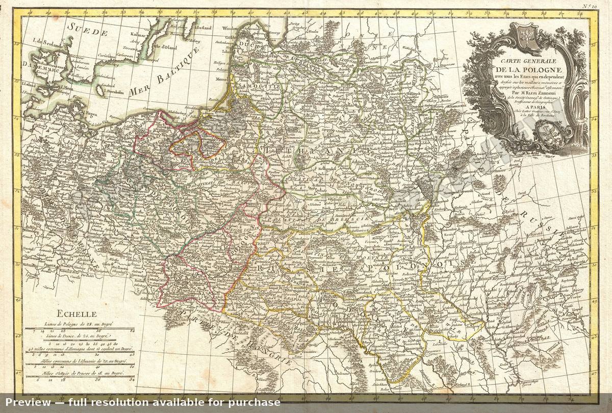 Antique map: Poland, 1771