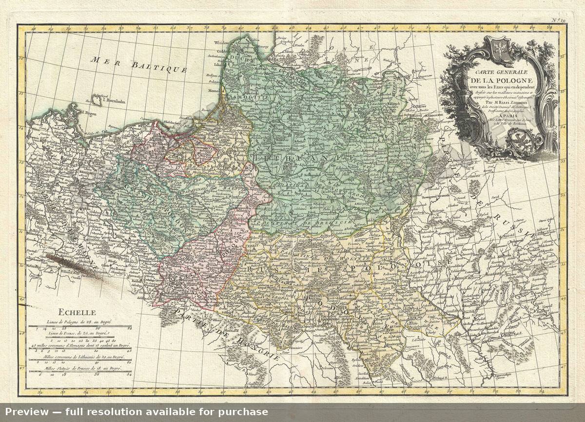 Antique map: Poland 2, 1762