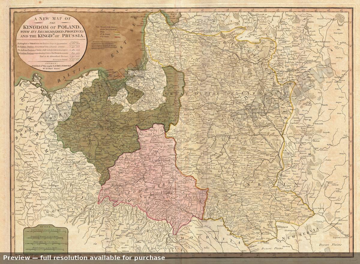 Antique map: Poland Prussia 2, 1799, 1799