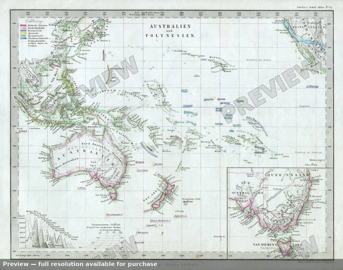 Antique map: Polynesien, 1862, 1862