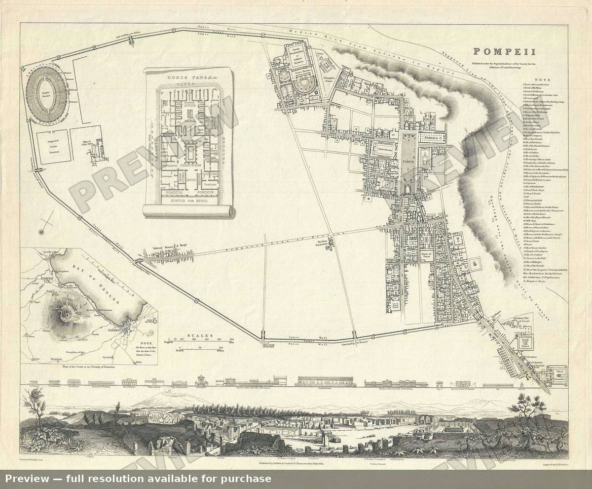 Antique map: Pompeii 2, 1832, 1832