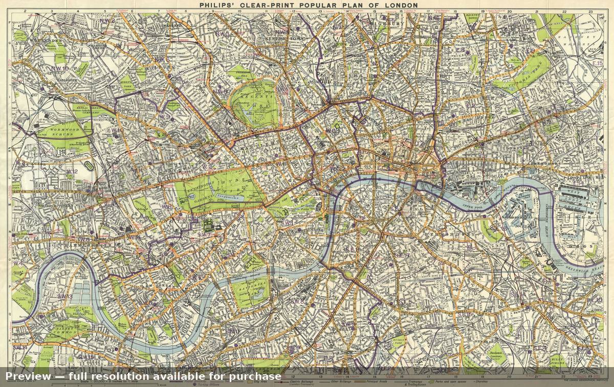 Antique map: Popular Plan London