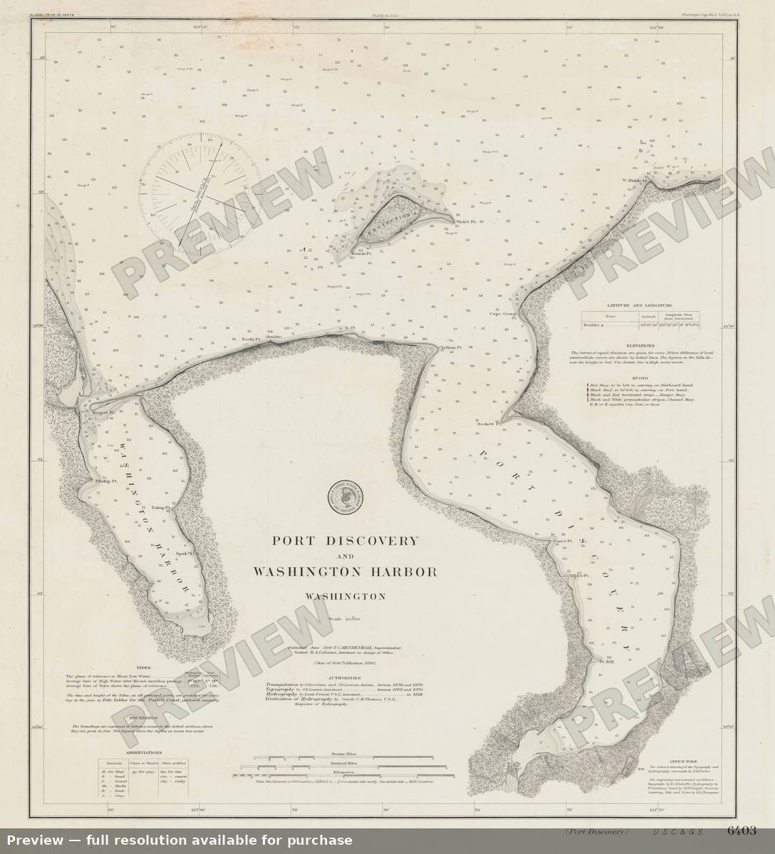 Antique map: Port Discovery Washington, 1890