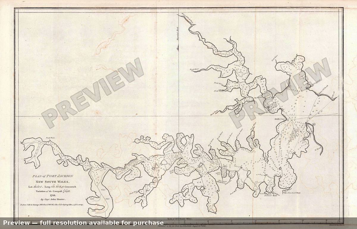 Antique map: Port Jackson, 1789, 1789