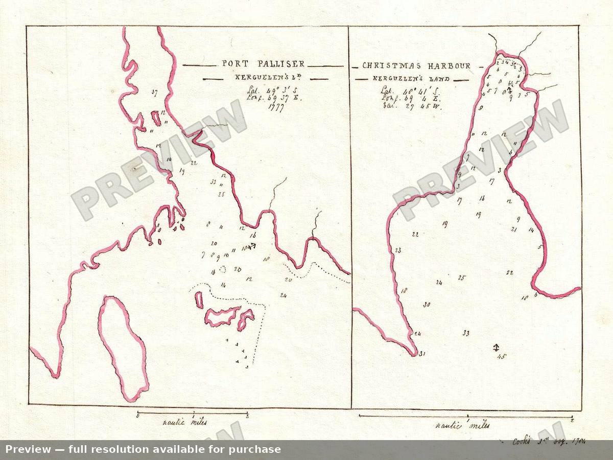 Antique map: Port Palliser Christmas, 1835, 1835