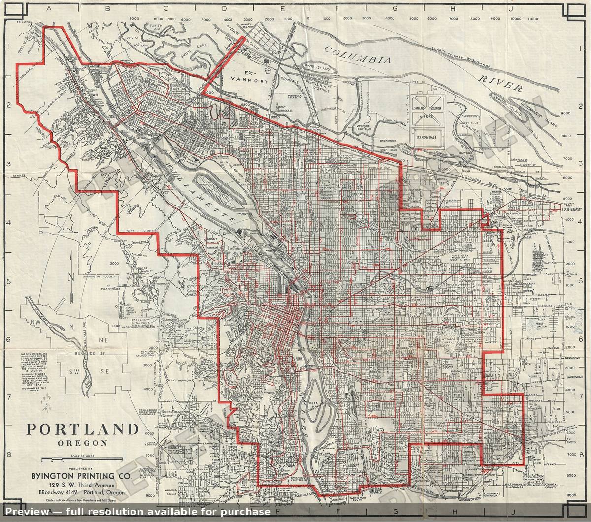 Antique map: Portland, 1950, 1950