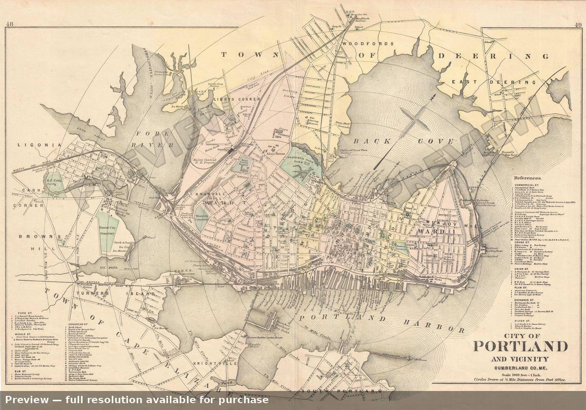 Antique map: Portland 2, 1885, 1885