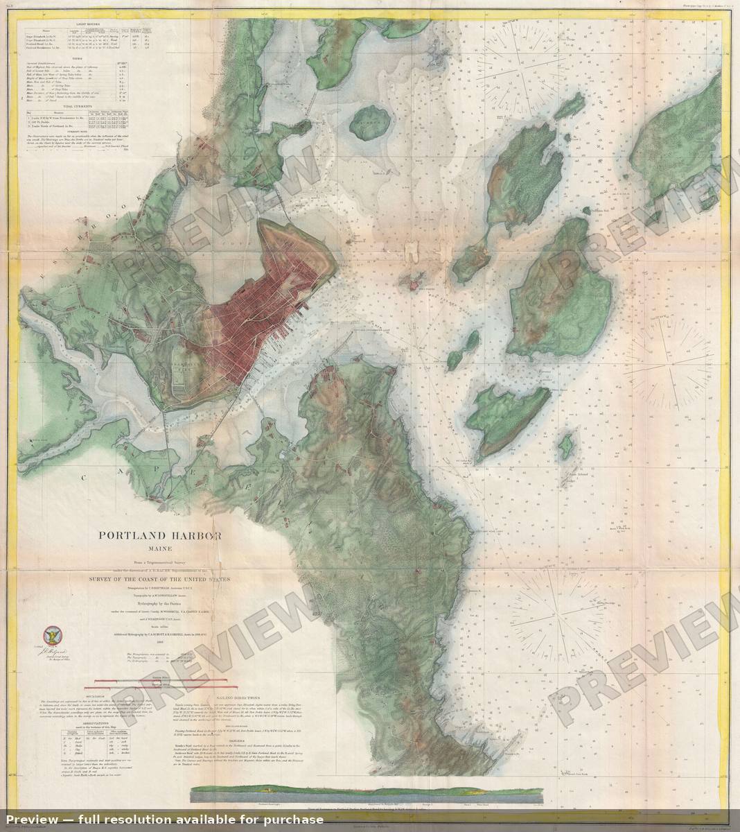 Antique map: Portland Harbor Maine 2, 1866, 1866