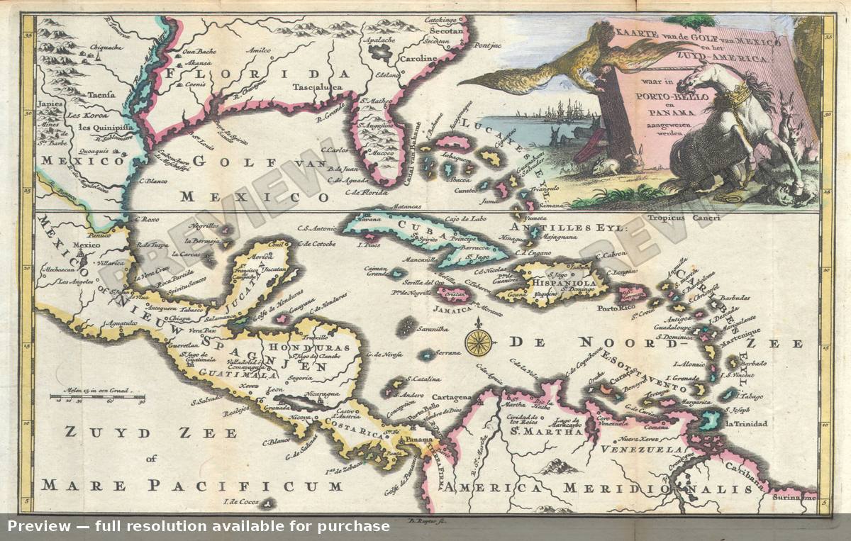 Antique map: Porto Bello, 1747, 1747
