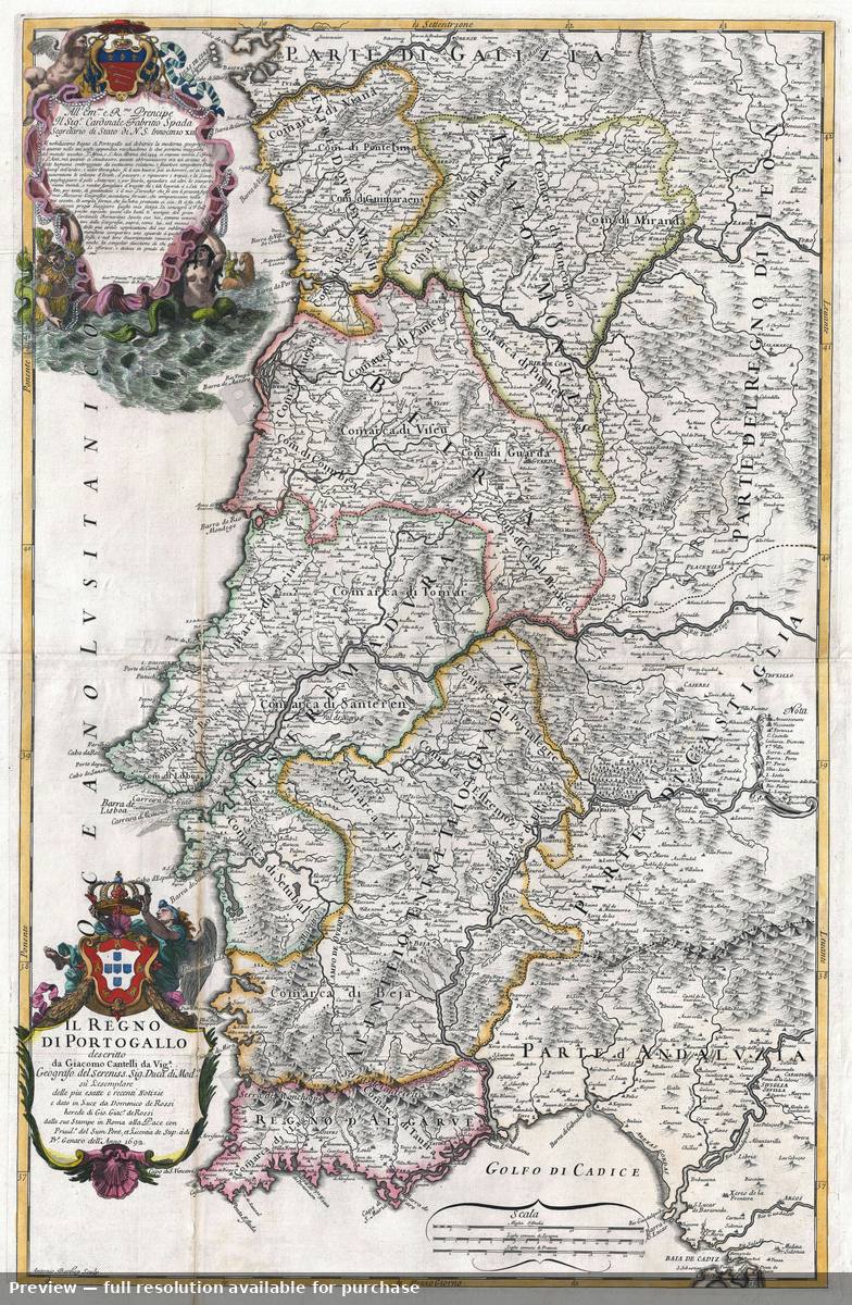 Antique map: Portogallo, 1693, 1693