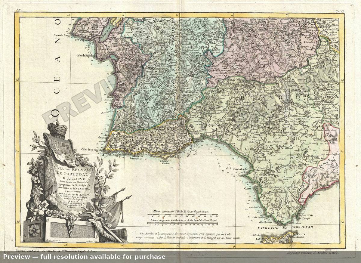 Antique map: Portugal Algarve 2, 1775