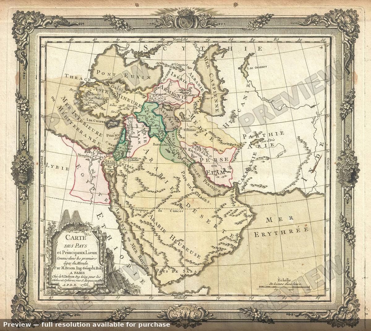 Antique map: Principaux Lieux, 1766