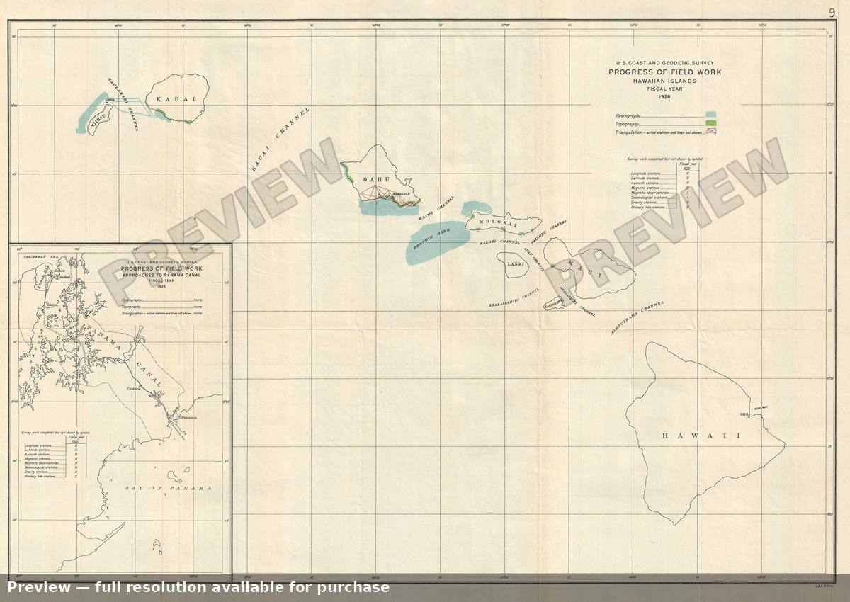 Antique map: Progress Hawaii, 1926