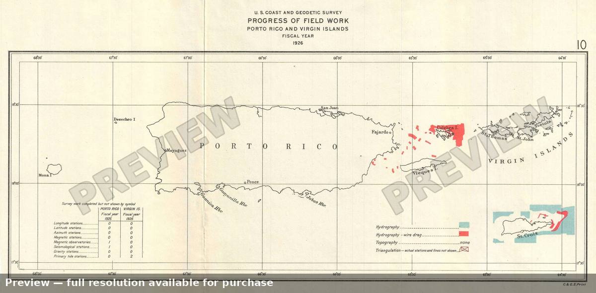 Antique map: Progress Porto Rico, 1926, 1926