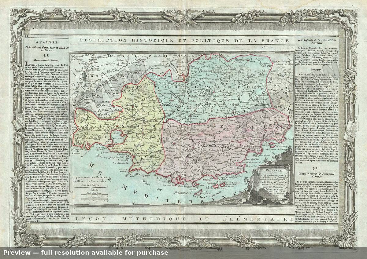 Antique map: Provence, 1786, 1786