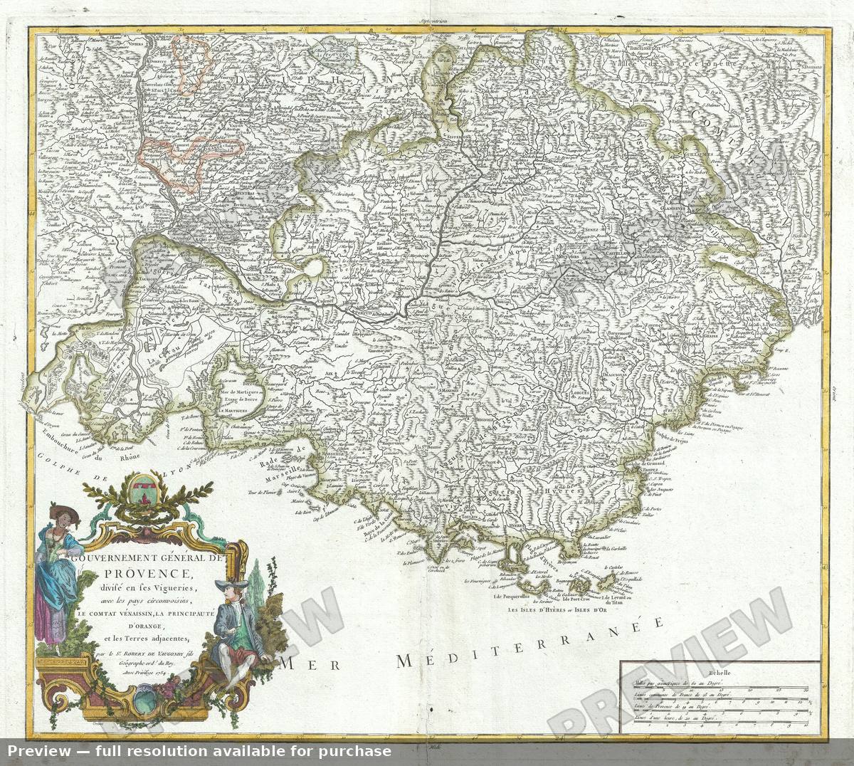 Antique map: Provence, 1757, 1757