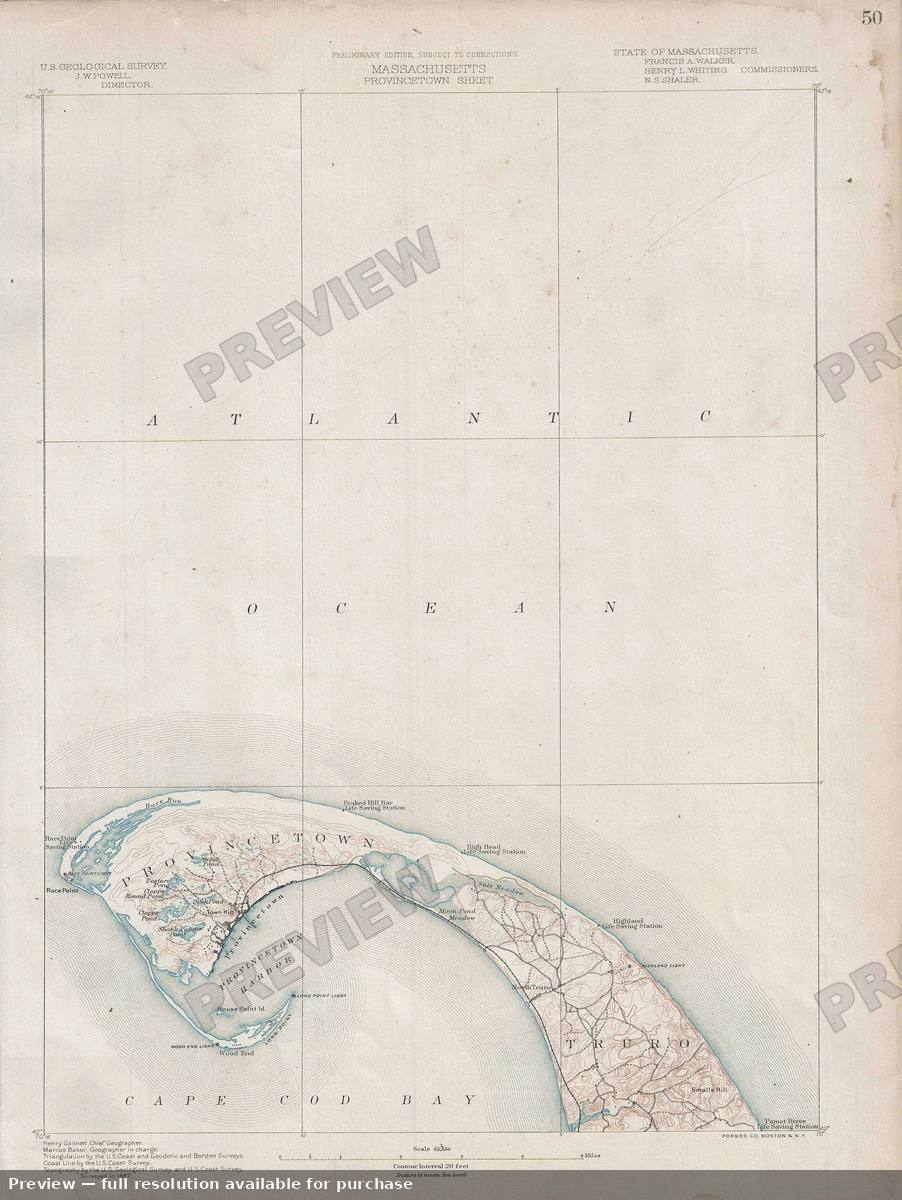 Antique map: Provincetown, 1890
