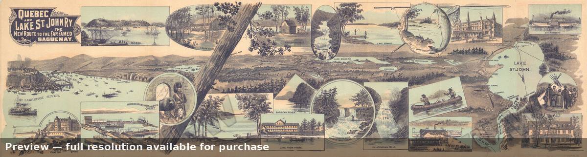 Antique map: Quebec Lake St John, 1898, 1898