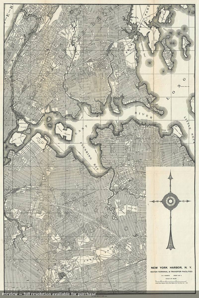 Antique map: Queens Bronx Flushing, 1920, 1920