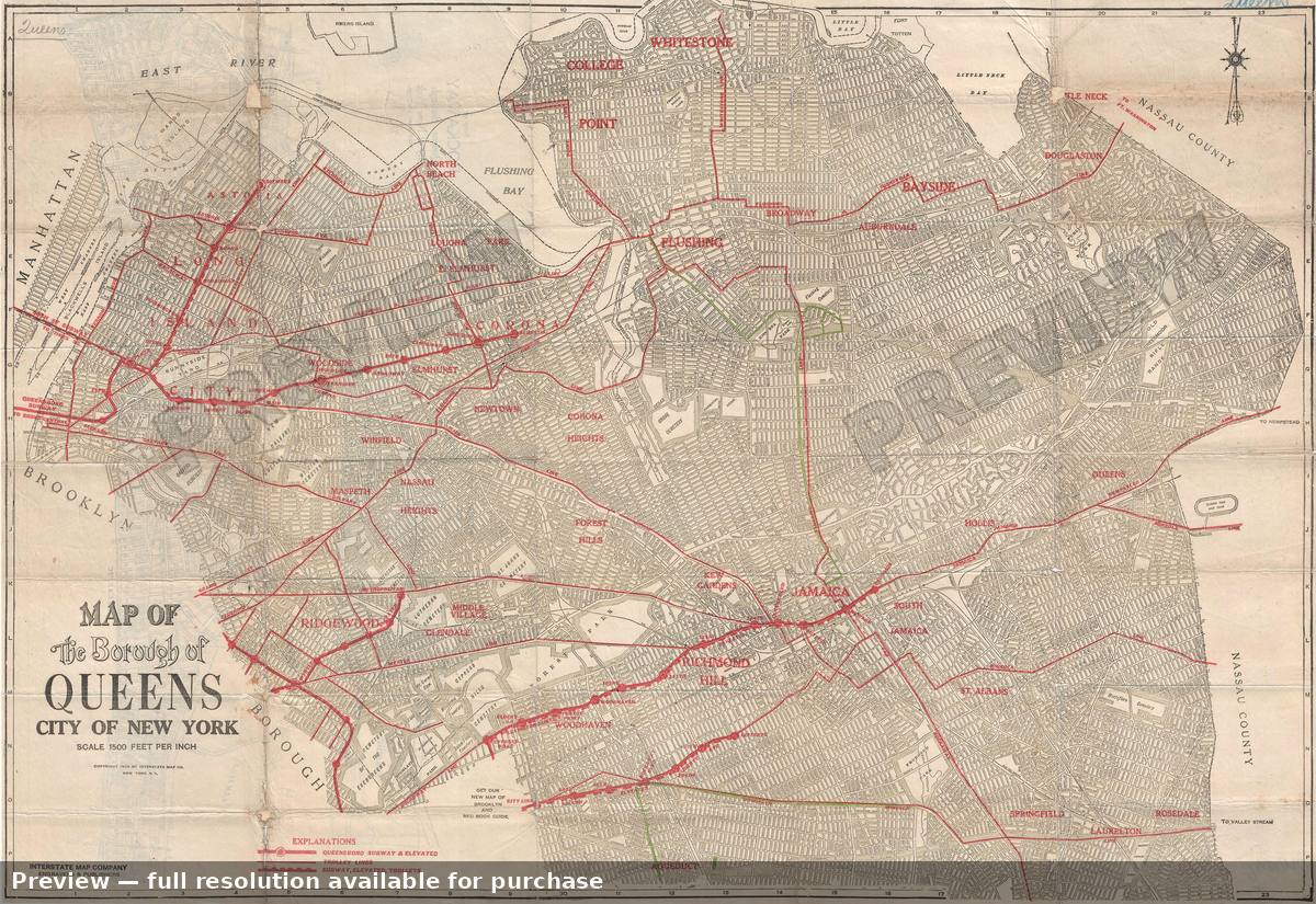 Antique map: Queens New York City, 1925, 1925