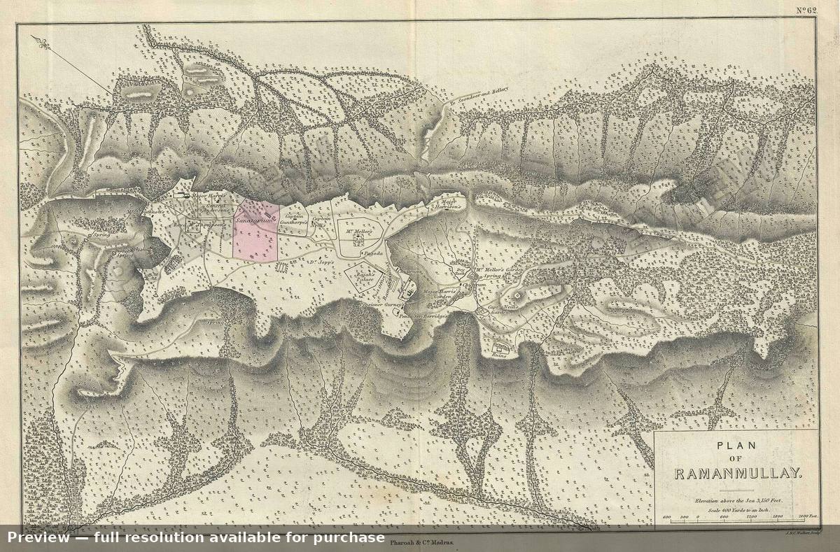Antique map: Ramanmullay, 1854