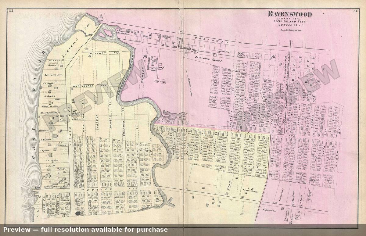 Antique map: Ravenswood 2, 1873