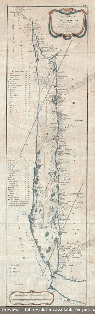 Antique map: Red Sea Sinus Arabicus, 1774, 1774