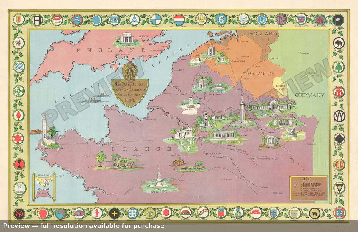 Antique map: Remembrance Map, 1939, 1939
