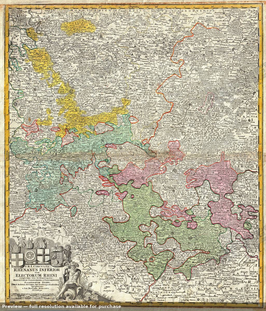 Antique map: Rhenanus Inferior, 1730, 1730