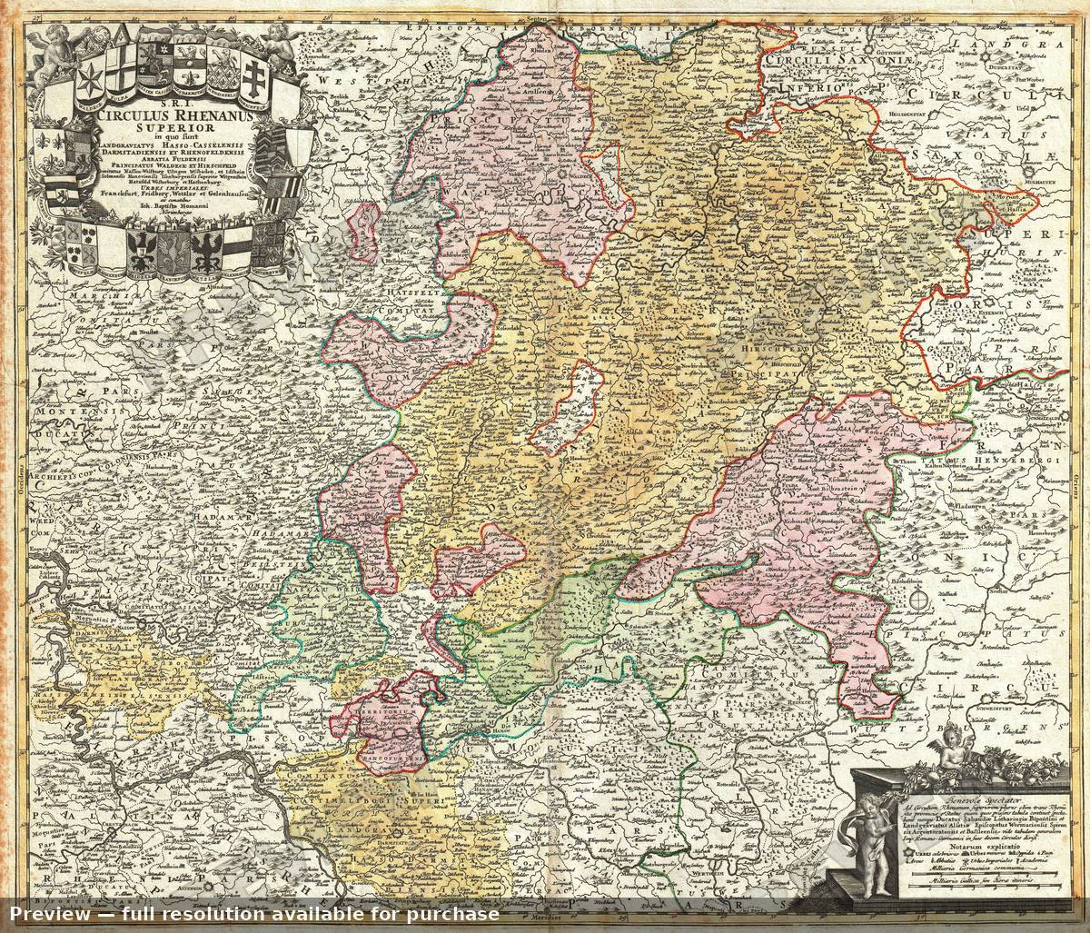 Antique map: Rhenanus Superior, 1730, 1730