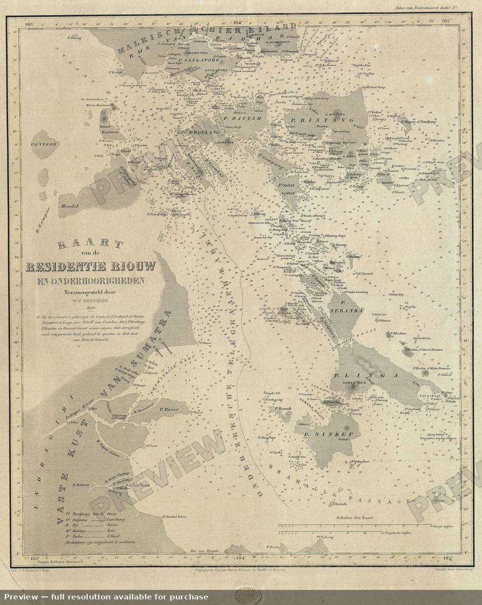 Antique map: Riau Islands, 1860, 1860