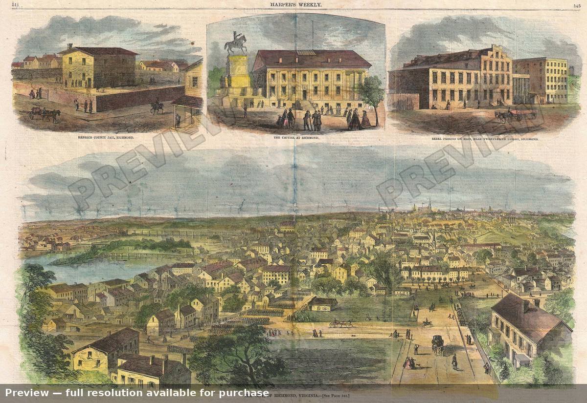 Antique map: Richmond, 1862, 1862