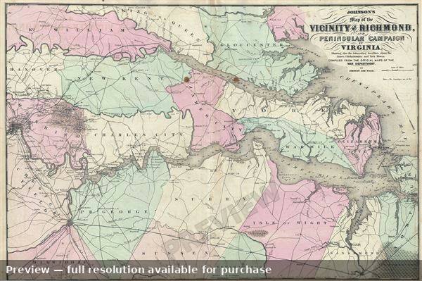 Antique map: Richmond, 1863, 1863