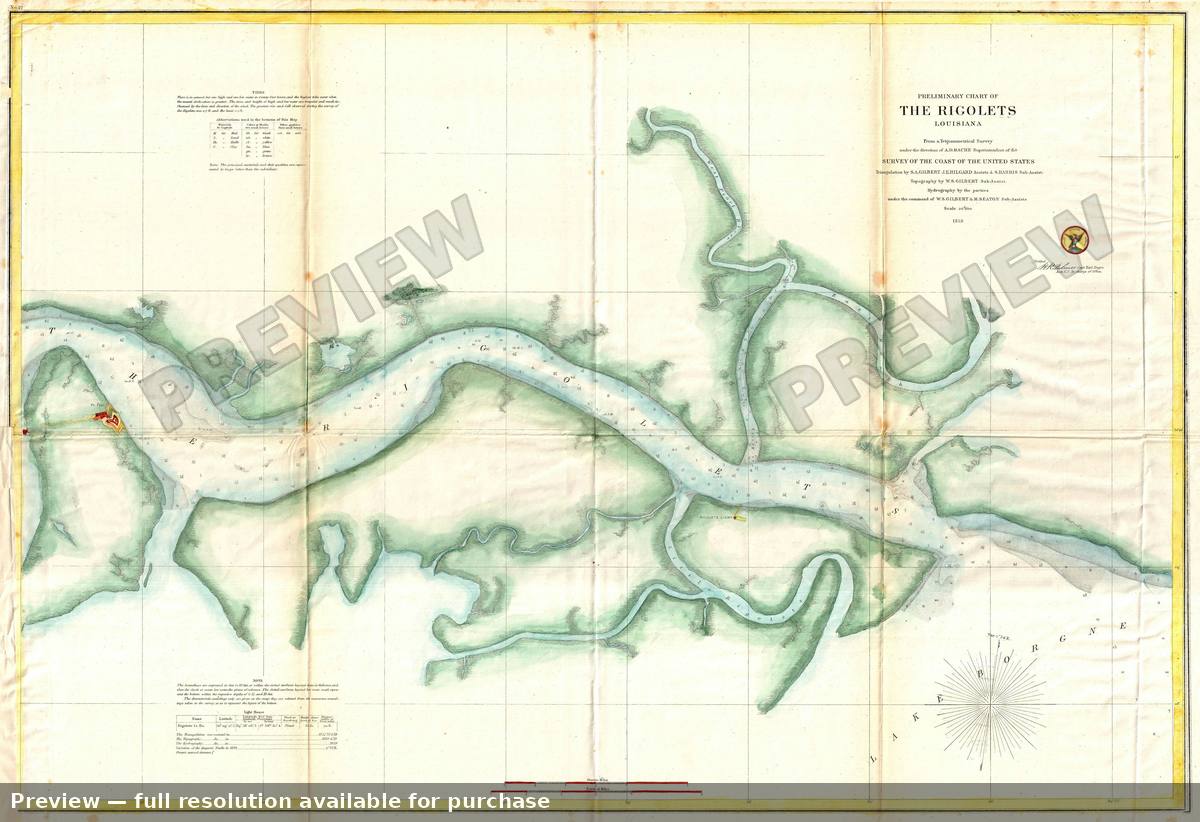 Antique map: Rigolets, 1859, 1859