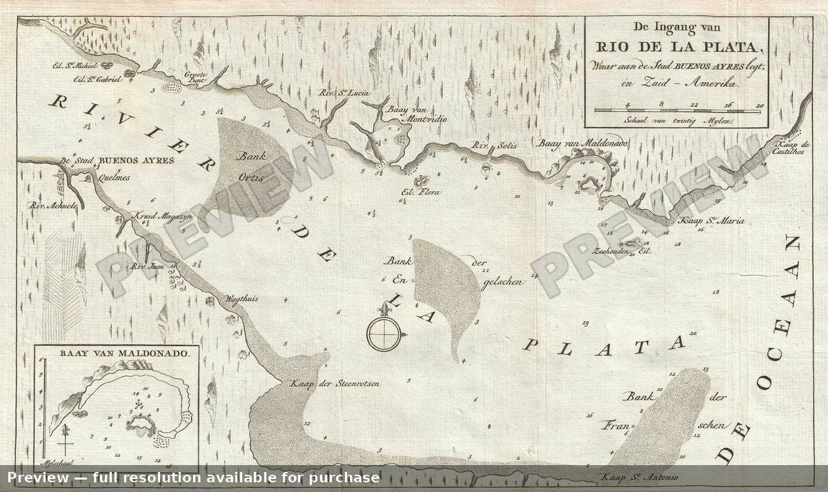 Antique map: Rio De La Plata, 1767, 1767