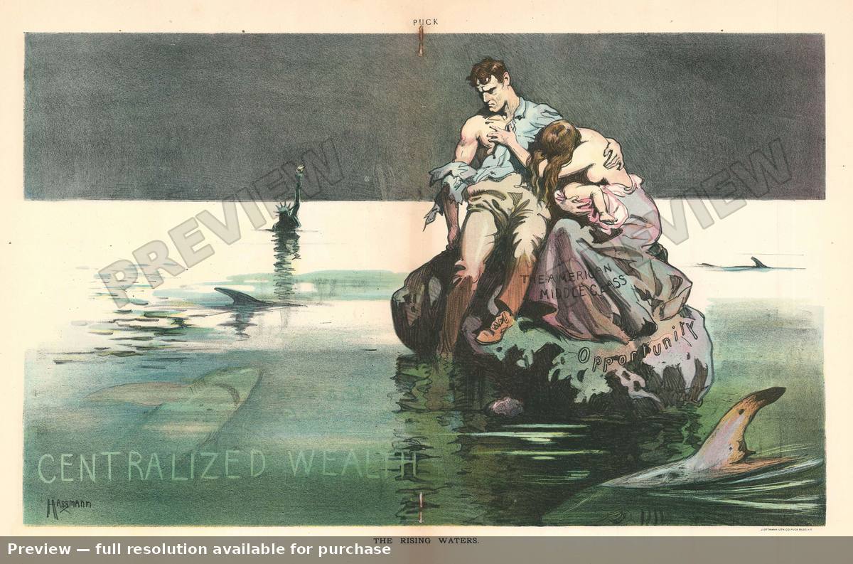 Antique map: Rising Waters, 1906, 1906