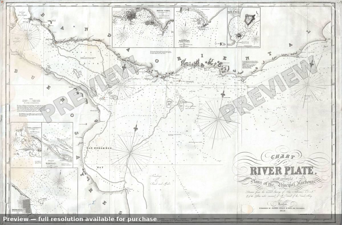 Antique map: River Plate, 1856, 1856