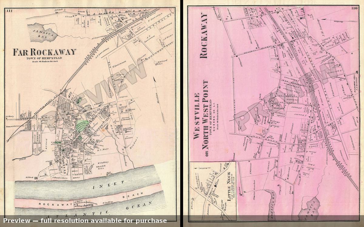 Antique map: Rockaway, 1873, 1873