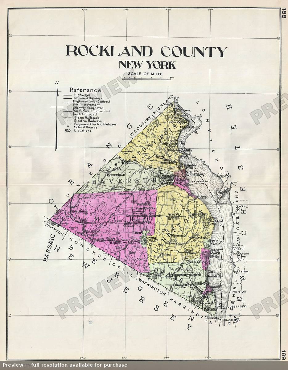 Antique map: Rockland County NY, 1912, 1912
