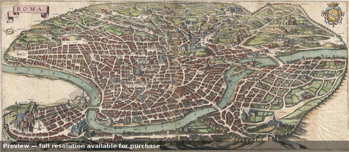 Antique map: Roma, 1642
